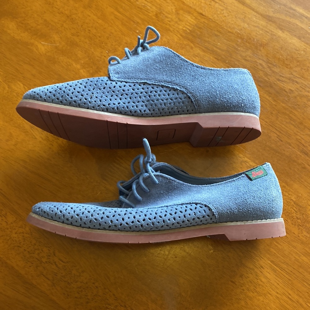 Bass Ellis Blue Suede Shoes 8.5 VGUC - Picture 4 of 10